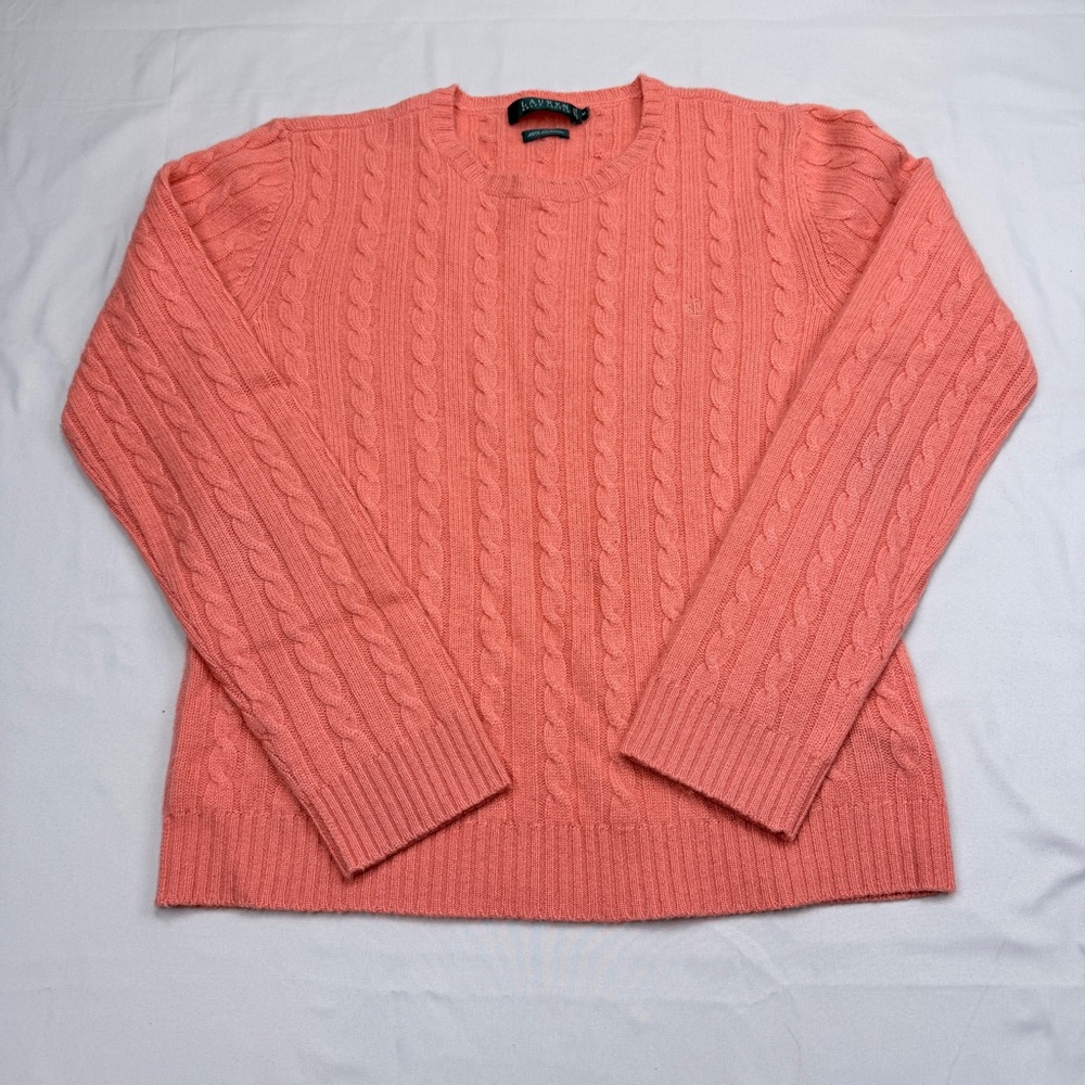 Ralph Lauren Coral Cable Knit Sweater